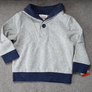 NWT Toddler Boy Grey & Navy Sweatshirt, 18 mo.